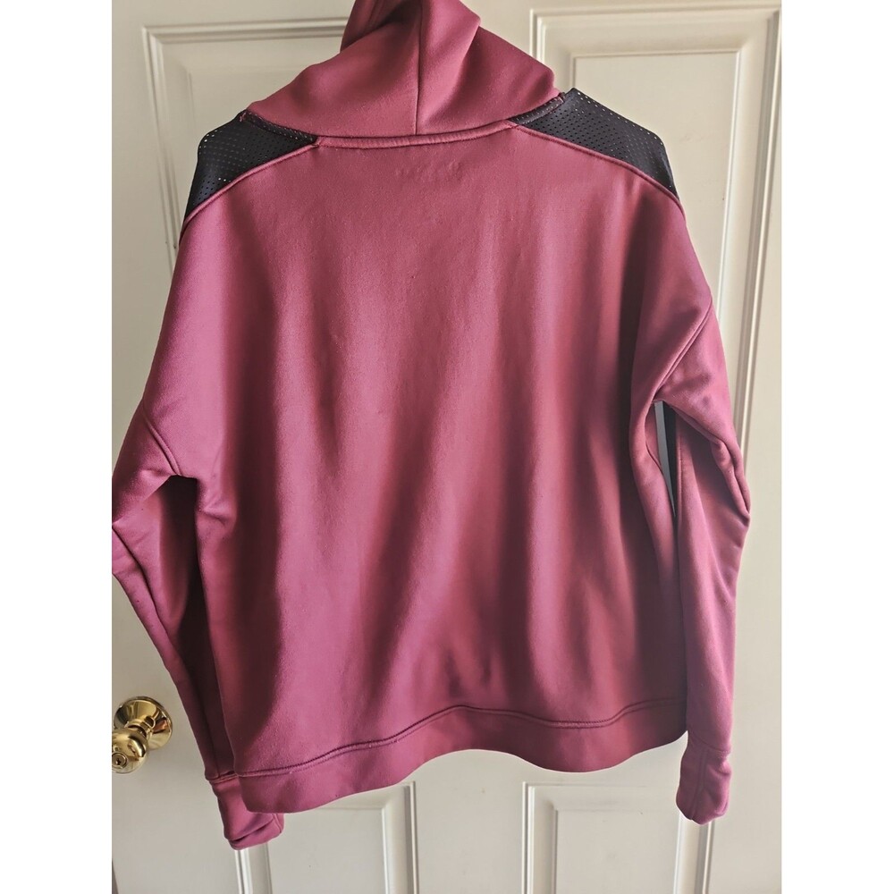 Under Armour Women's Loose Pullover Hoodie Purple/Black Mesh Sleeves Size XL - Picture 3 of 3